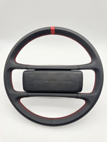 Porsche 911 964 993 Steering Wheel Reupholstered Red Stitch Non-Airbag 87-98