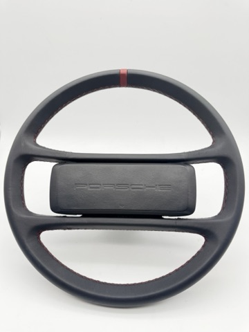 Porsche 911 964 993 Steering Wheel Reupholstered Maroon Stitch Non-Airbag 87-98
